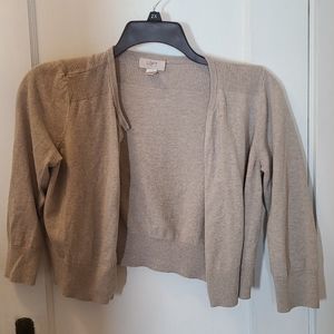Loft Tan Cropped Cardigan Shrug